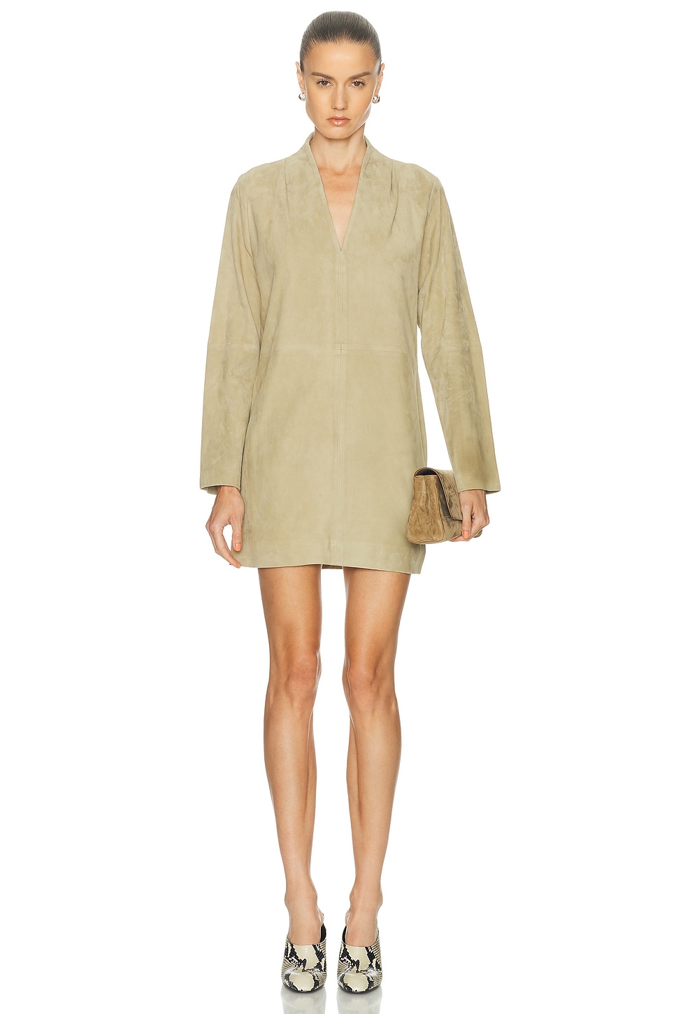 Image 1 of SRG Tanya Suede Dress in Sand