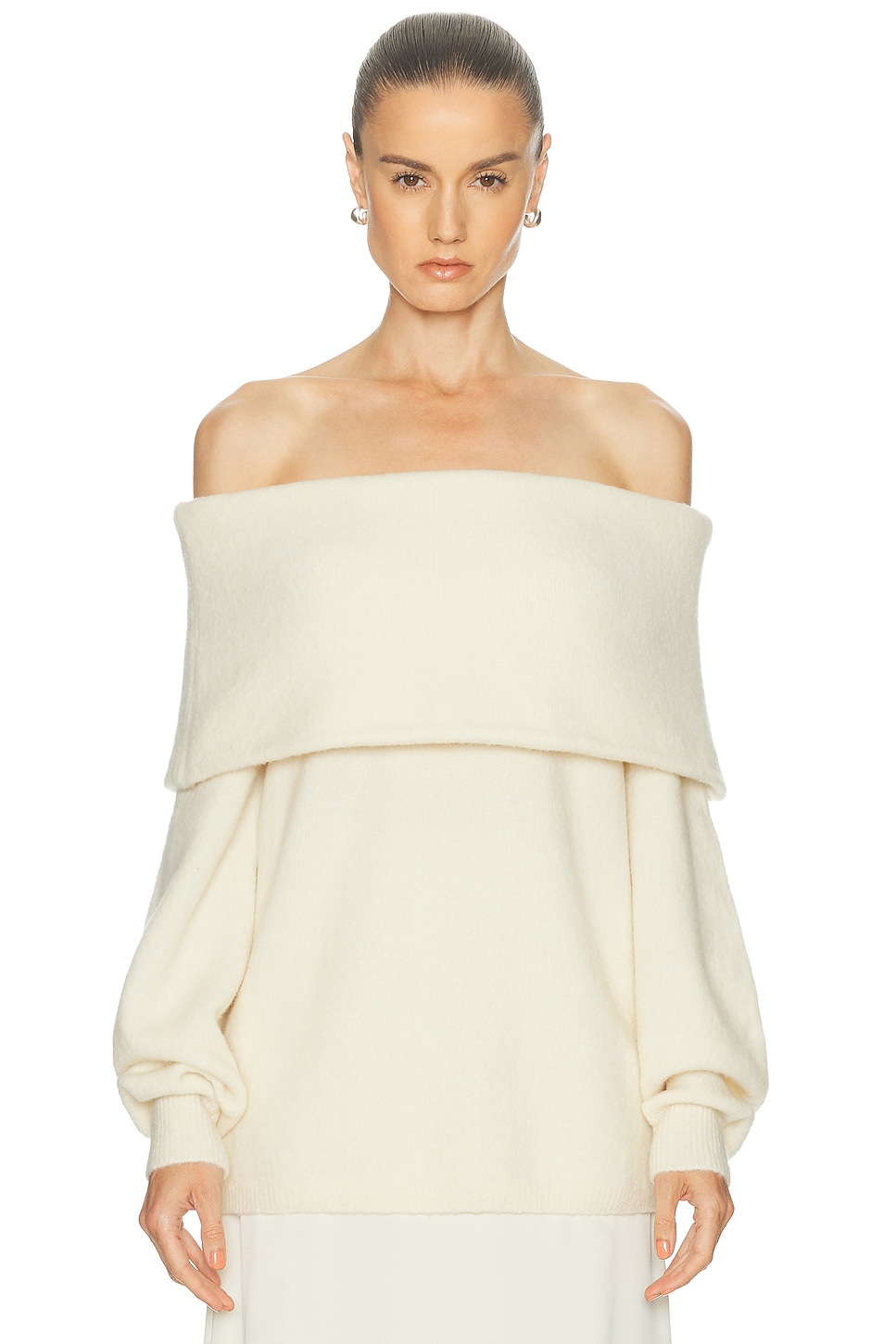 Image 1 of SRG Saffiyya Off The Shoulder Sweater in Ivory