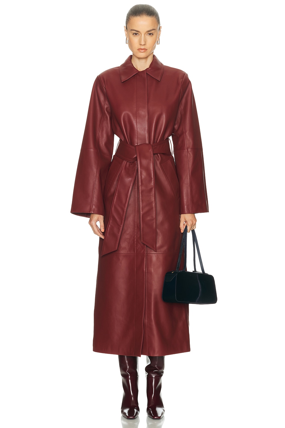 Image 1 of SRG Reggie Leather Coat in Scarlet