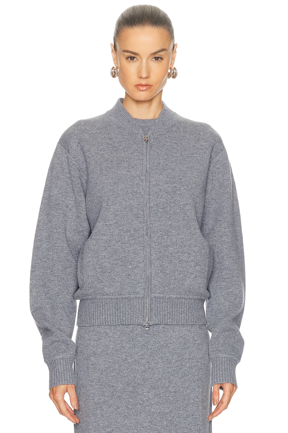 Srg Velma Knit Bomber Jacket In Gray