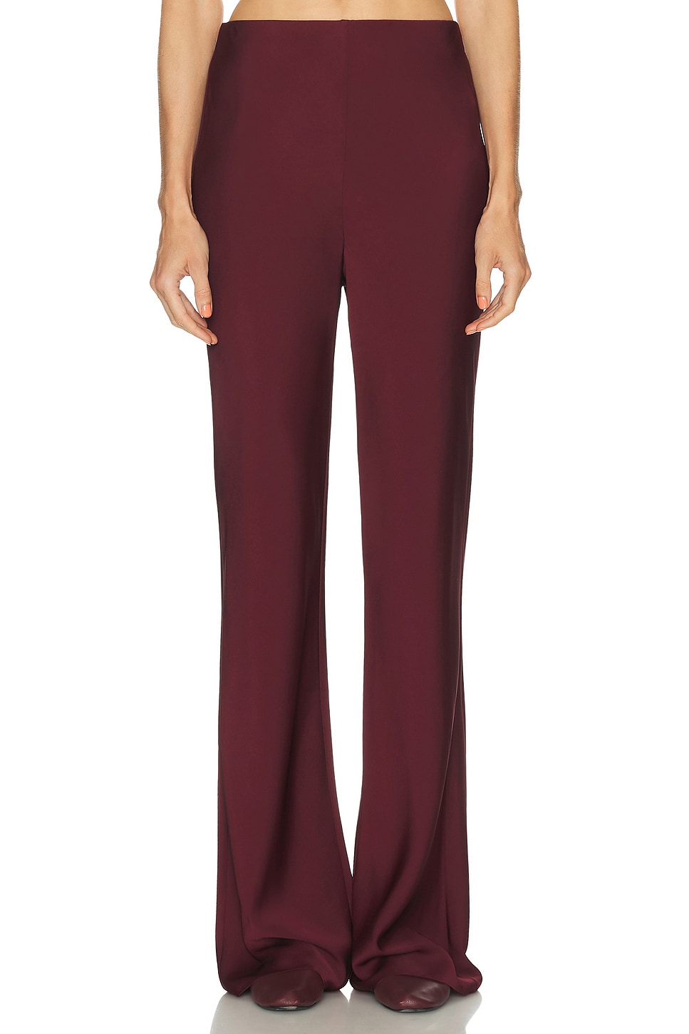 Image 1 of SRG Lennon Silk Pant in Oxblood