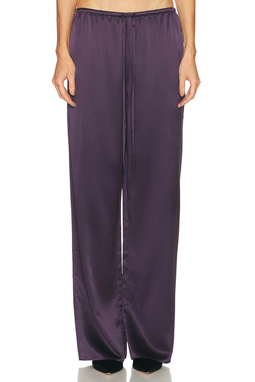 Image 1 of SRG Phoenix Silk Pant in Dark Plum