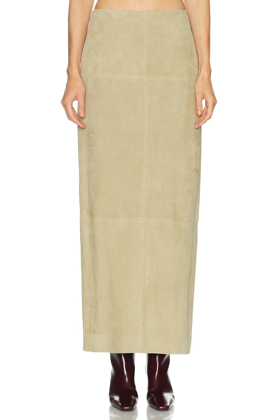 Image 1 of SRG Sonya Suede Skirt in Tan