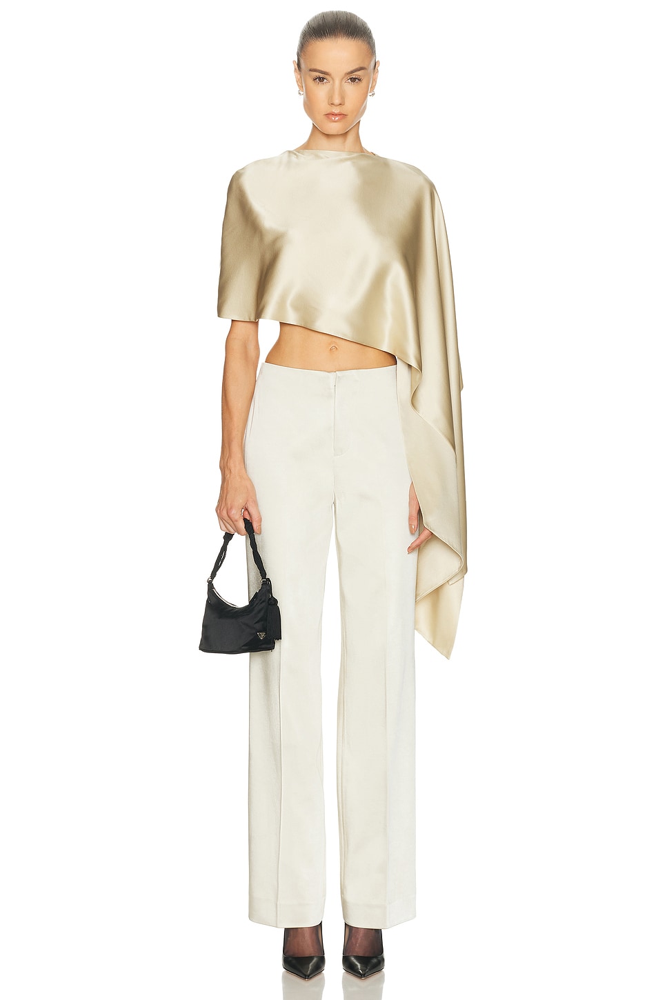 Image 1 of SRG Belle Silk Cape in Satin Beige