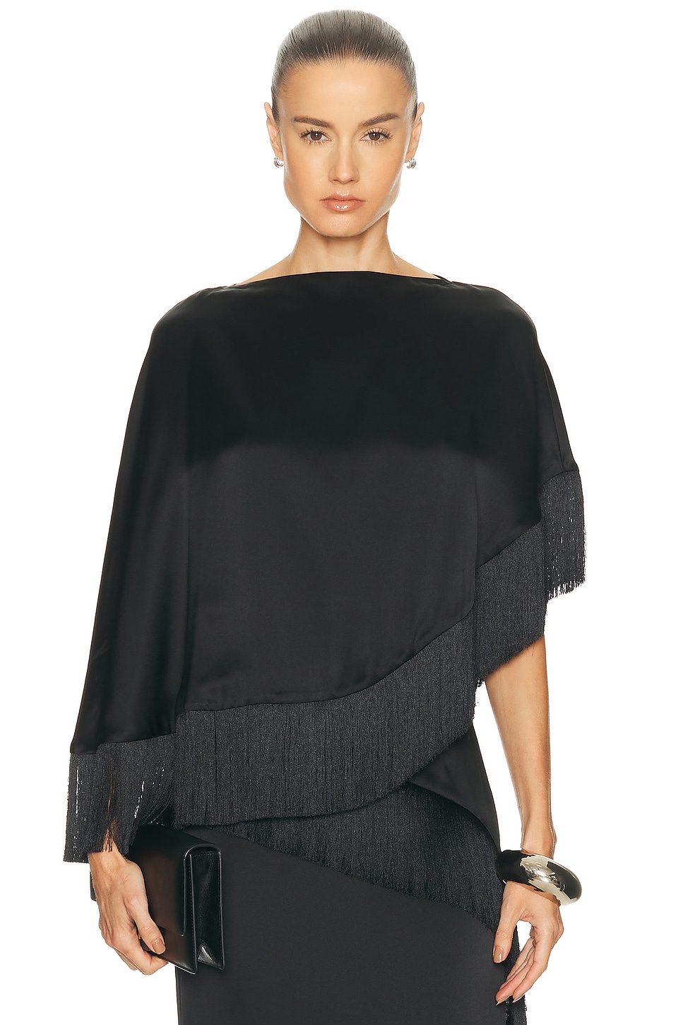 Image 1 of SRG Joelle Silk Top in Black