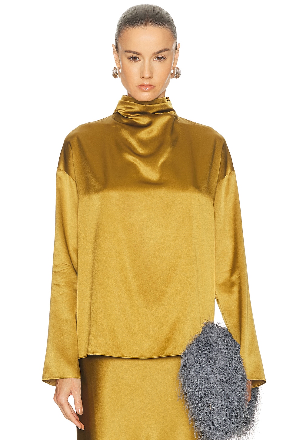 Image 1 of SRG Atlas Silk Top in Chartreuse