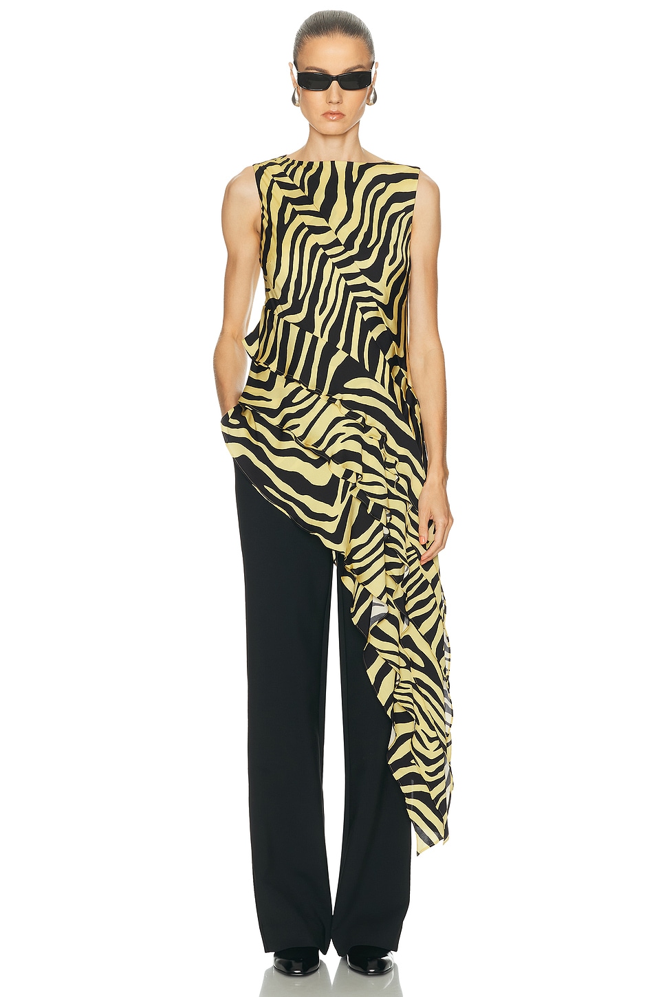 Image 1 of SRG Everlee Silk Top in Zebra Print
