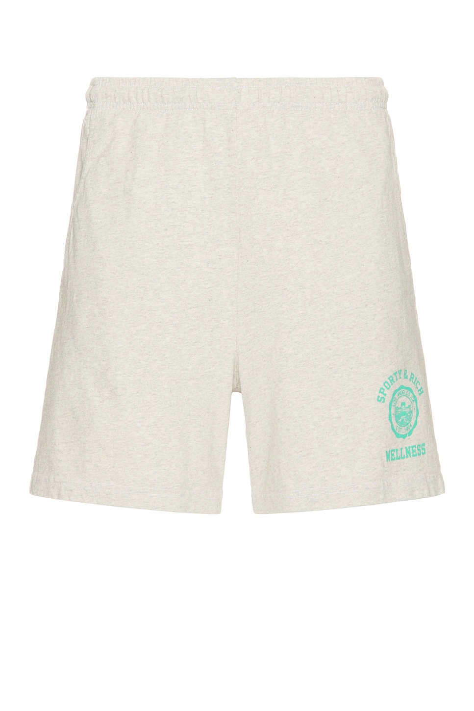 Shop Sporty And Rich Emblem Gym Shorts In Heather Grey