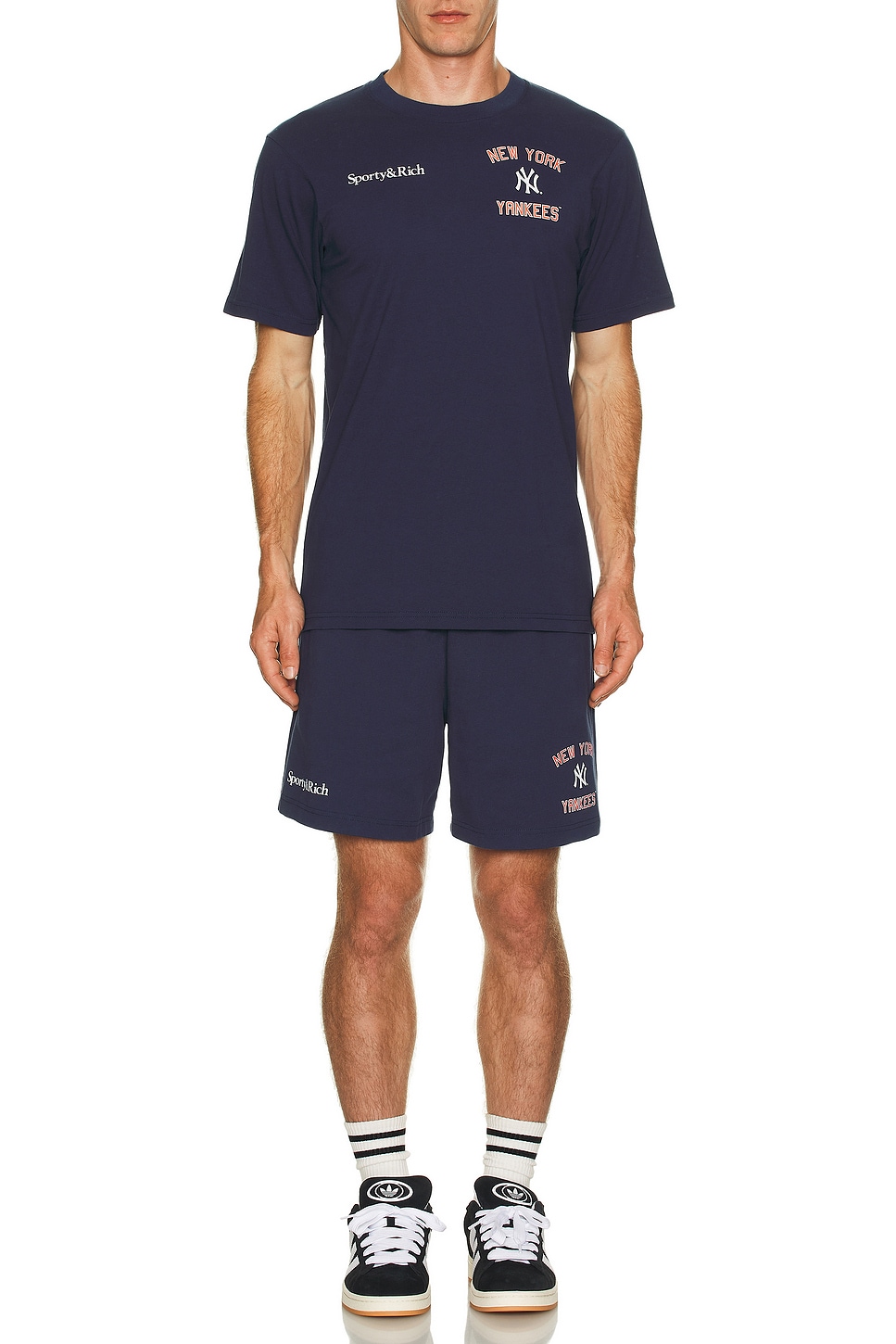 Image 1 of Sporty & Rich Home Run Gym Short in Navy