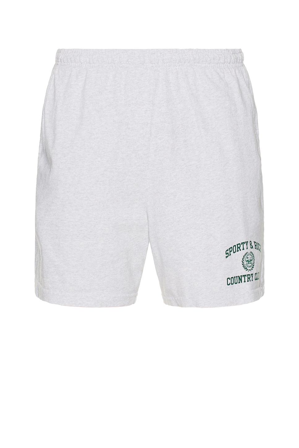 Image 1 of Sporty & Rich Varsity Crest Gym Short in Heather Grey