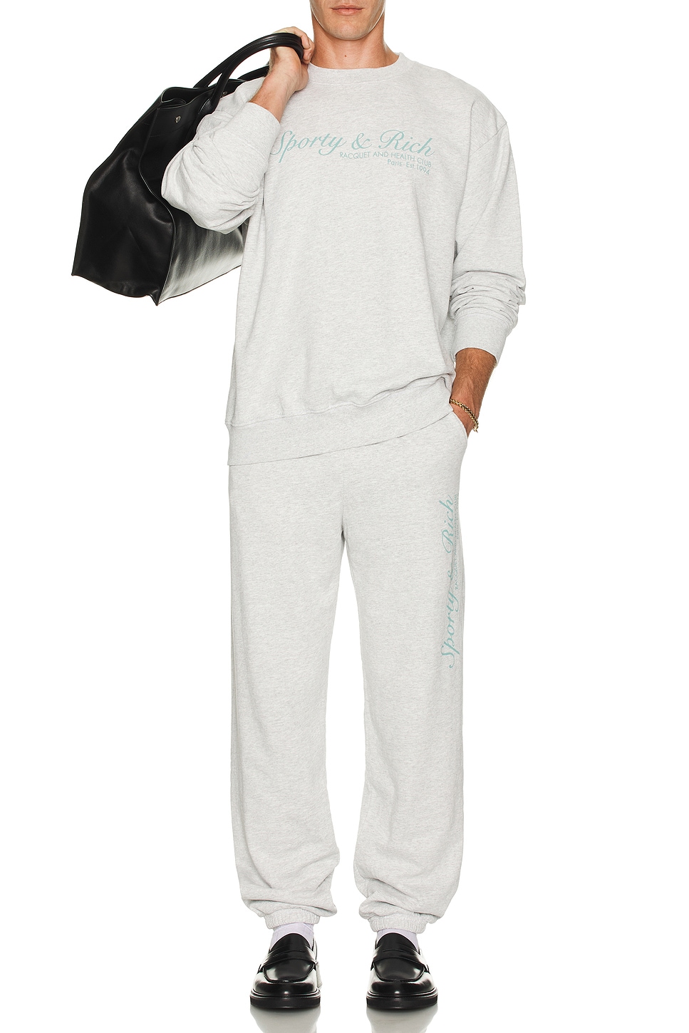 Image 1 of Sporty & Rich French Crewneck in Heather Grey