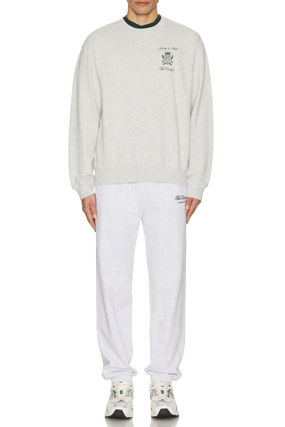 Image 1 of Sporty & Rich x Hotel Carlyle Crest Crewneck in Heather Gray