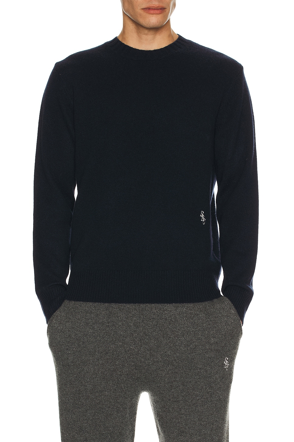 Image 1 of Sporty & Rich Cashmere Sweater in Dark Navy