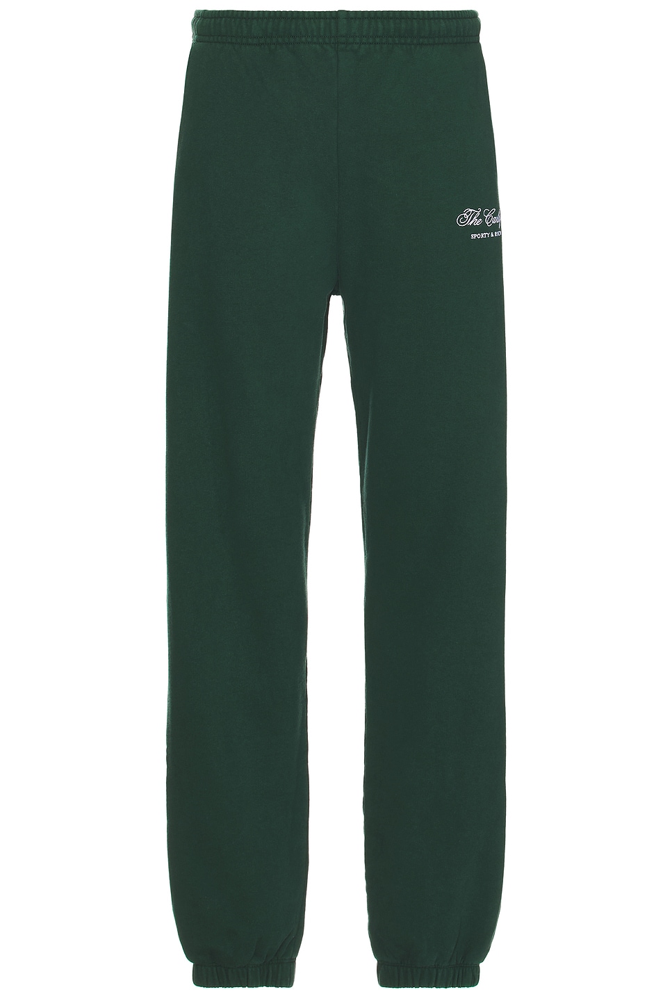 x Hotel Carlyle Script Embroidered Sweatpant in Dark Green