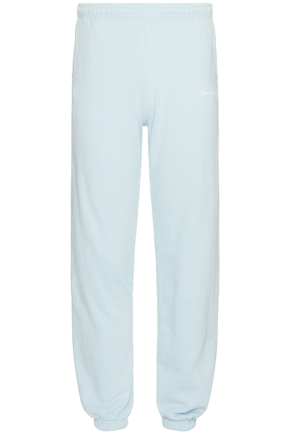 Image 1 of Sporty & Rich Serif Logo Sweatpants in Baby Blue & White