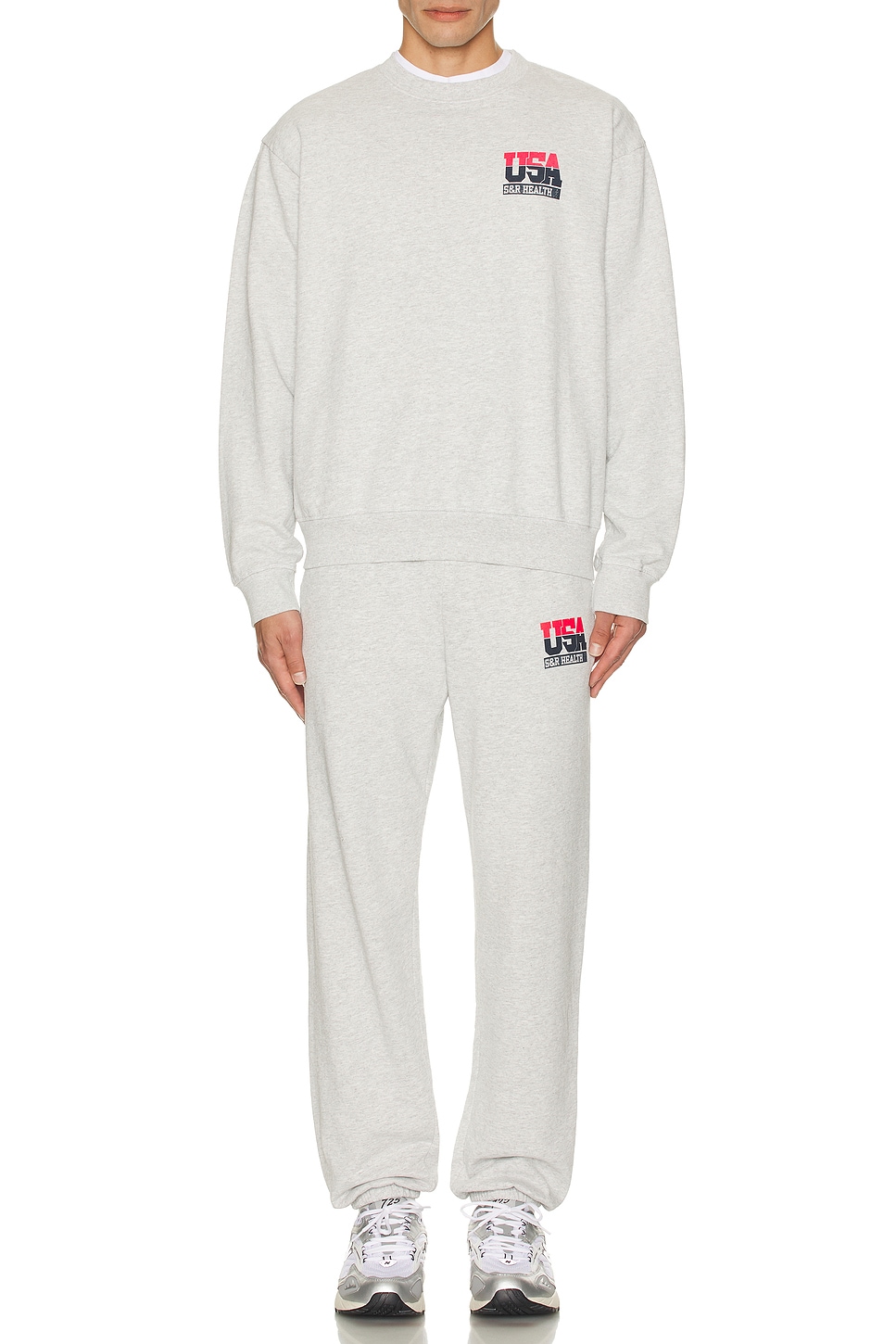 Image 1 of Sporty & Rich Team USA Sweatpant in Heather Grey