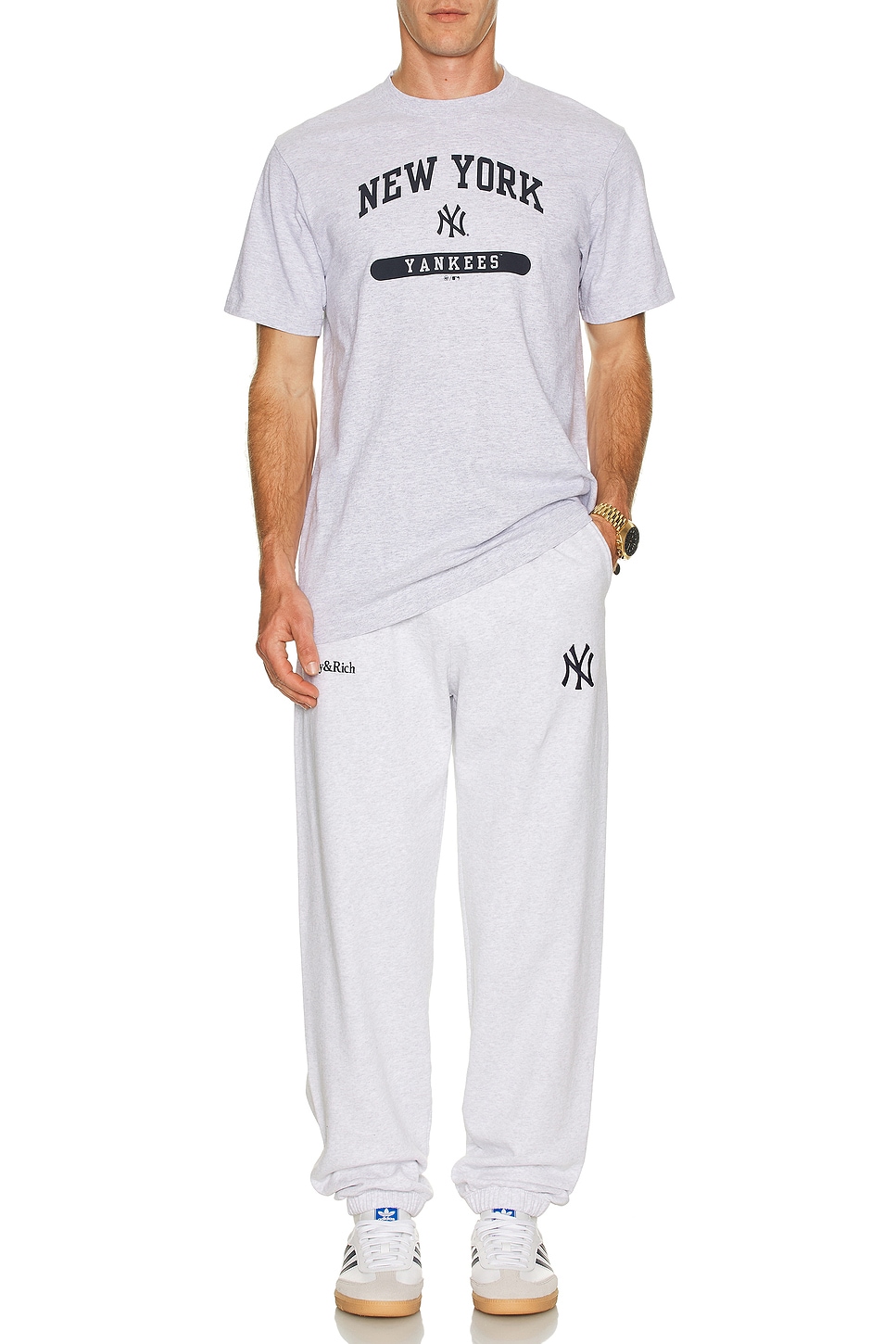 Image 1 of Sporty & Rich League T-Shirt in Heather Grey