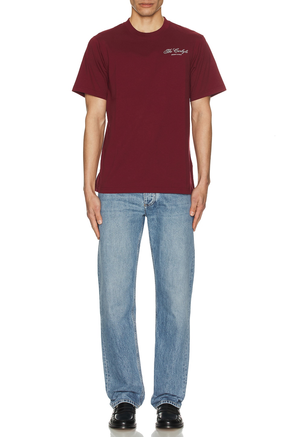 Image 1 of Sporty & Rich x Hotel Carlyle Souvenir T-Shirt in Merlot