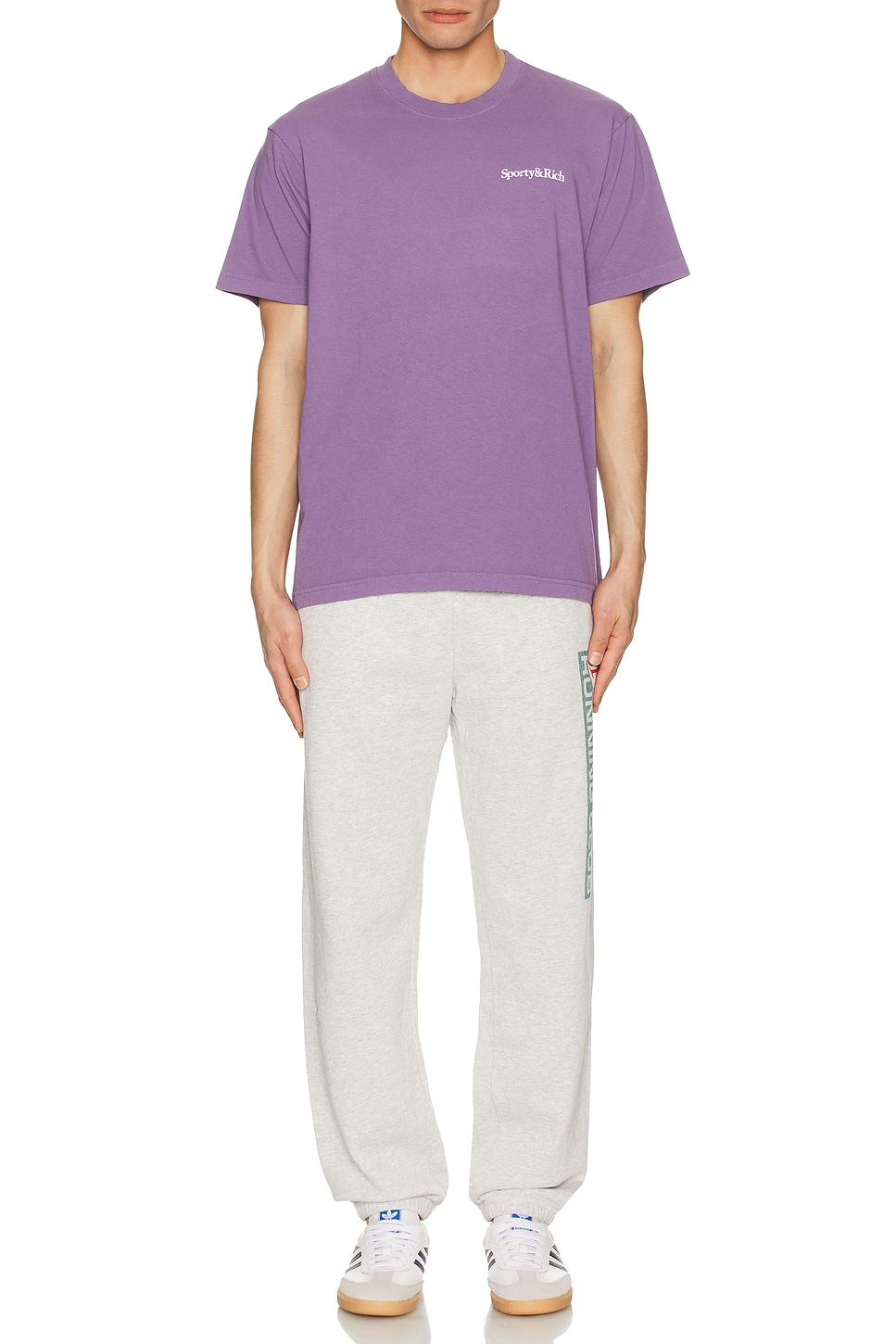 Image 1 of Sporty & Rich Health Is Wealth T-Shirt in Dusty Grape