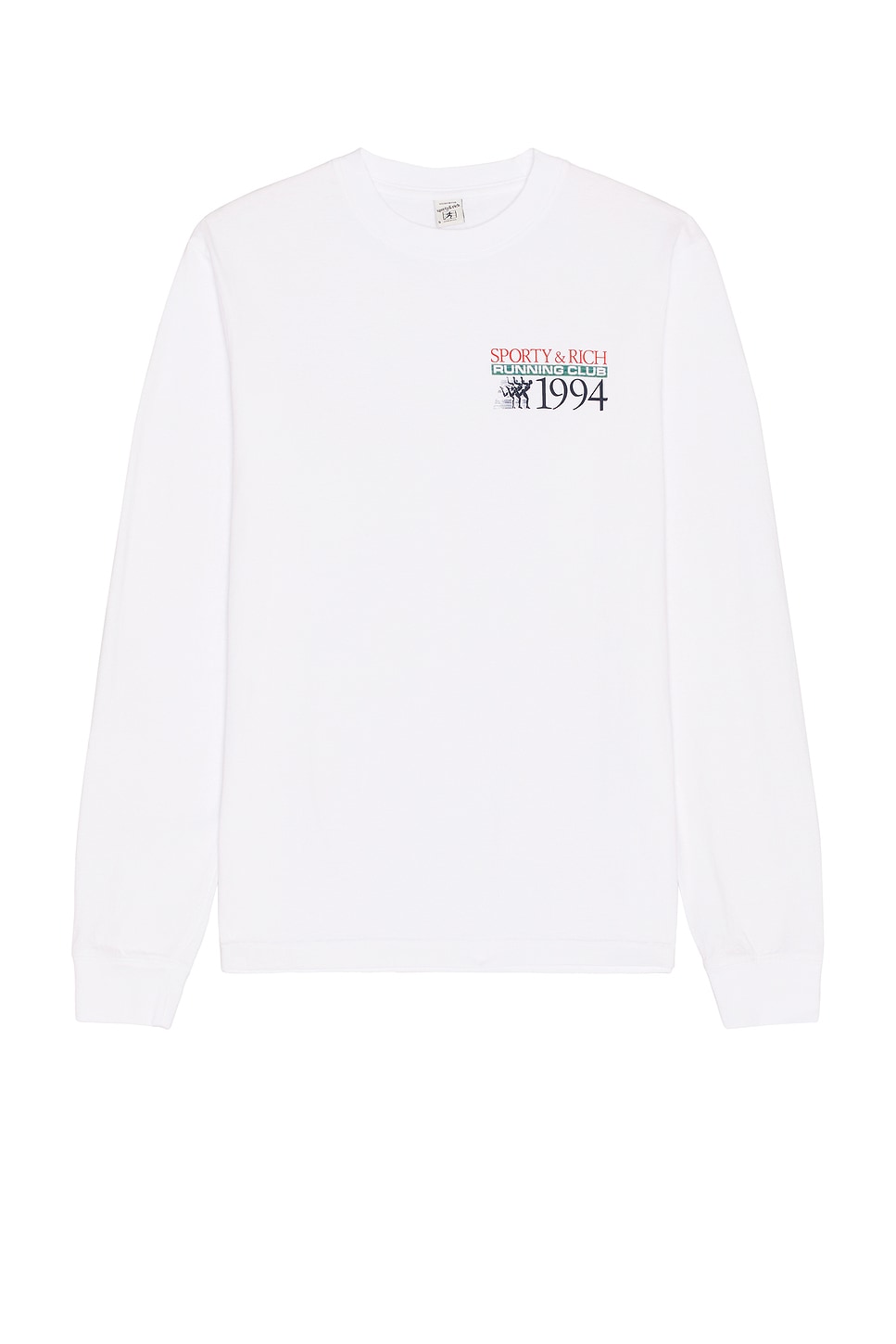 Image 1 of Sporty & Rich Finish Line Long Sleeve T-Shirt in White