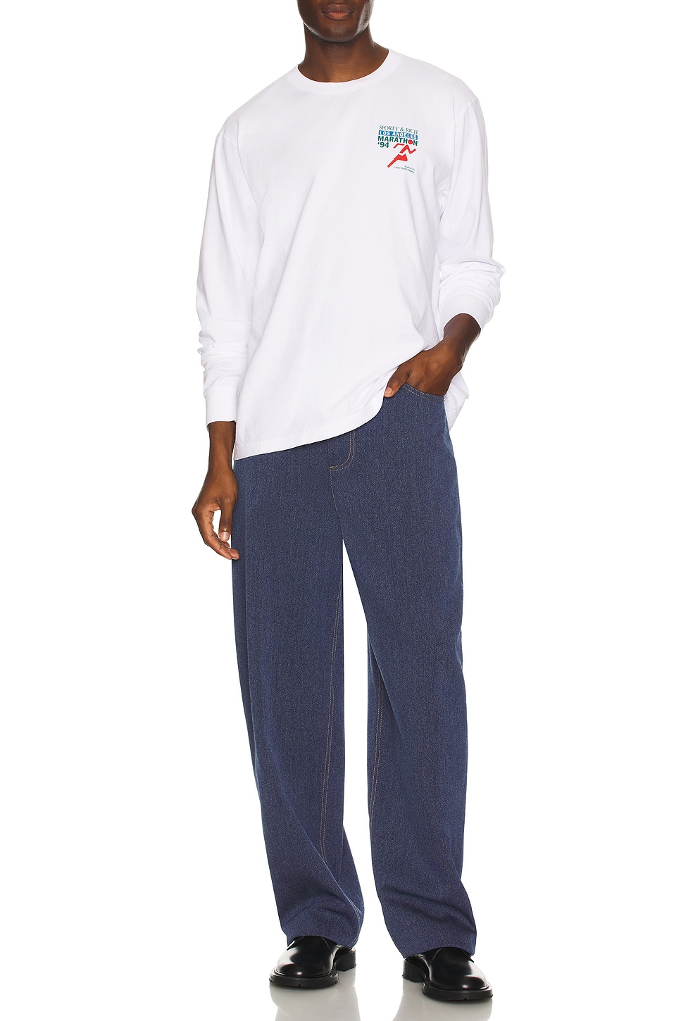 Image 1 of Sporty & Rich LA Marathon Longsleeve Tee in White