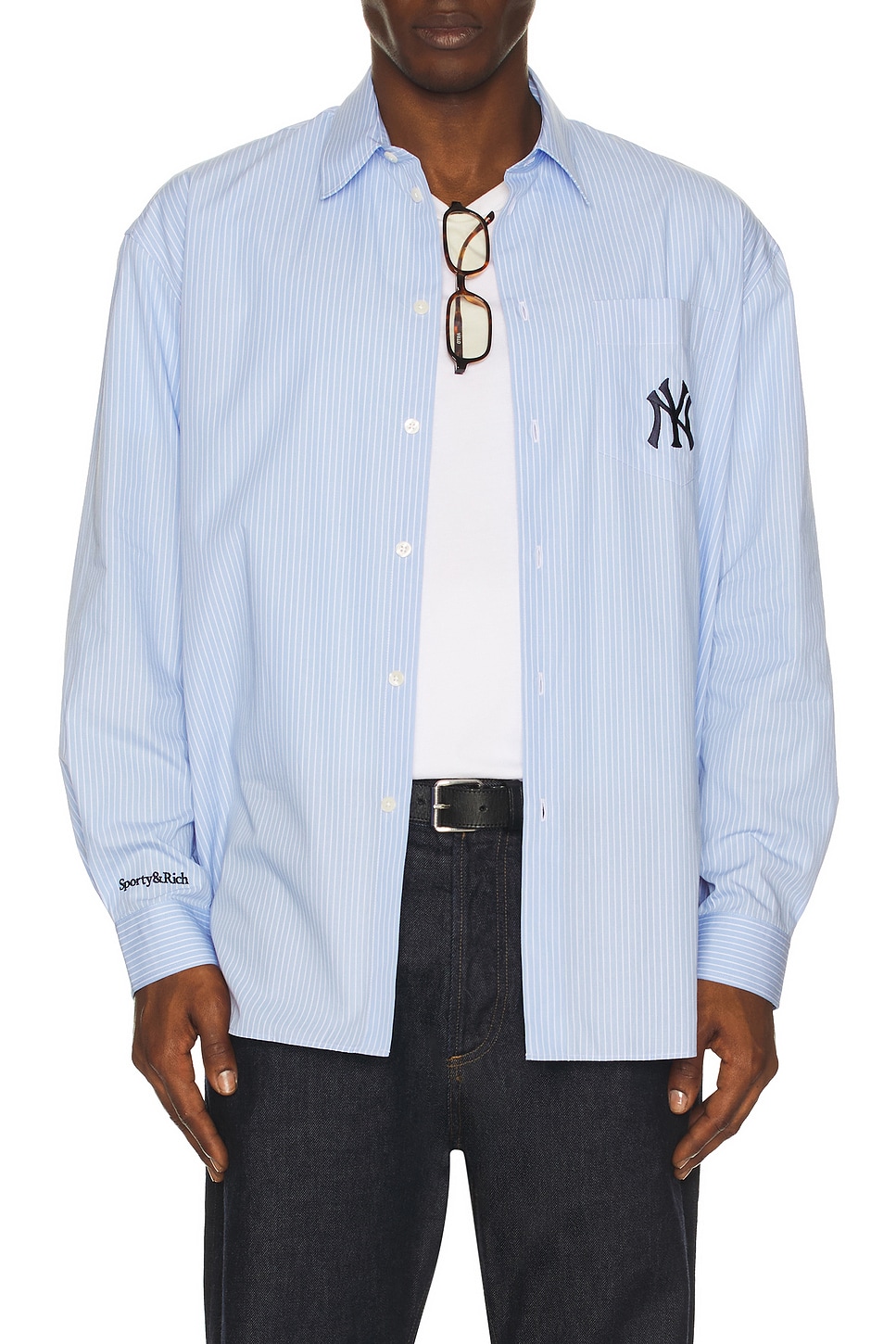 Sporty & Rich Heritage Yankees Serif Oversized Shirt