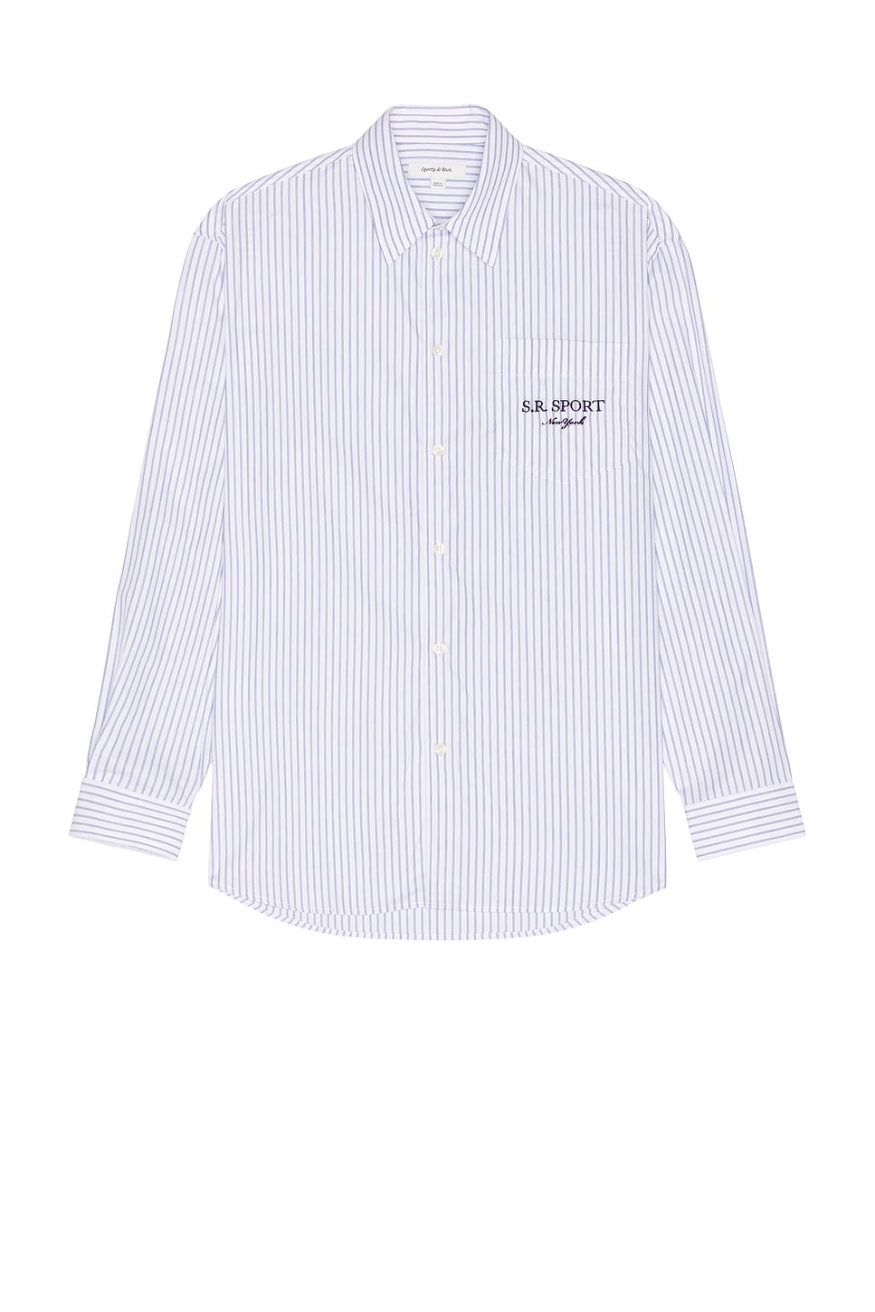 Image 1 of Sporty & Rich S.R. Sport Oversized Shirt in White & Navy