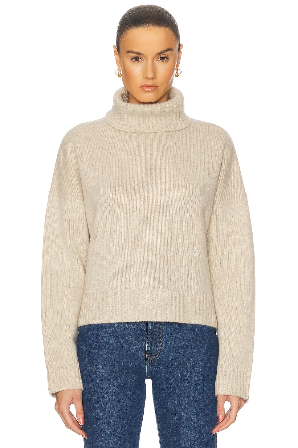 SRC Wool Turtleneck Sweater in Cream