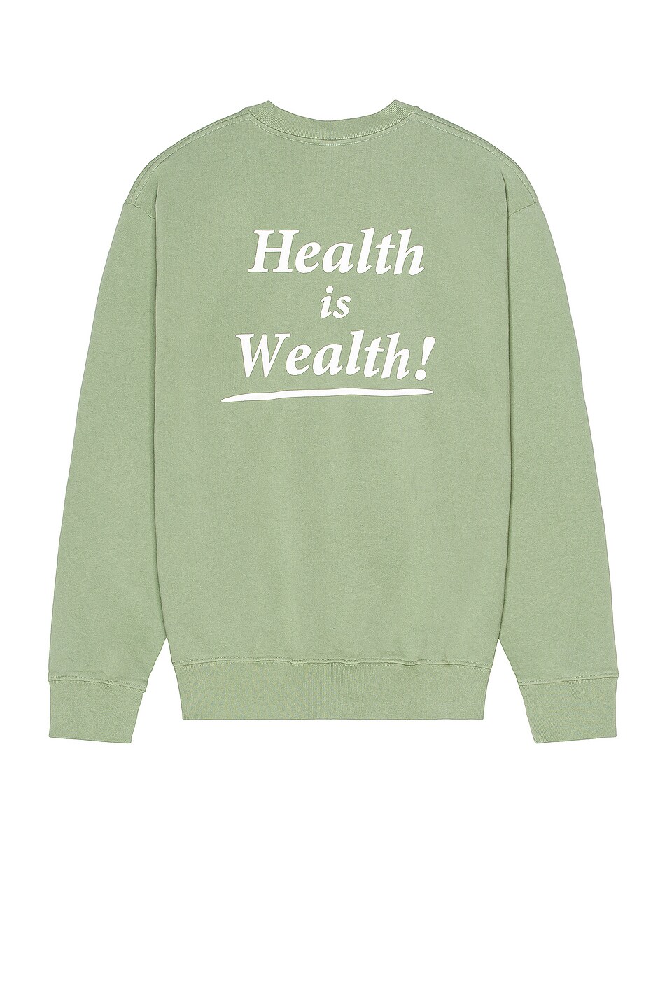 Image 1 of Sporty & Rich Health Is Wealth Crewneck Sweatshirt in Sea Green & White