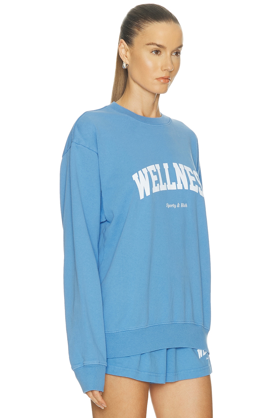 Sporty And Rich Wellness Ivy Crewneck Sweatshirt In Blue