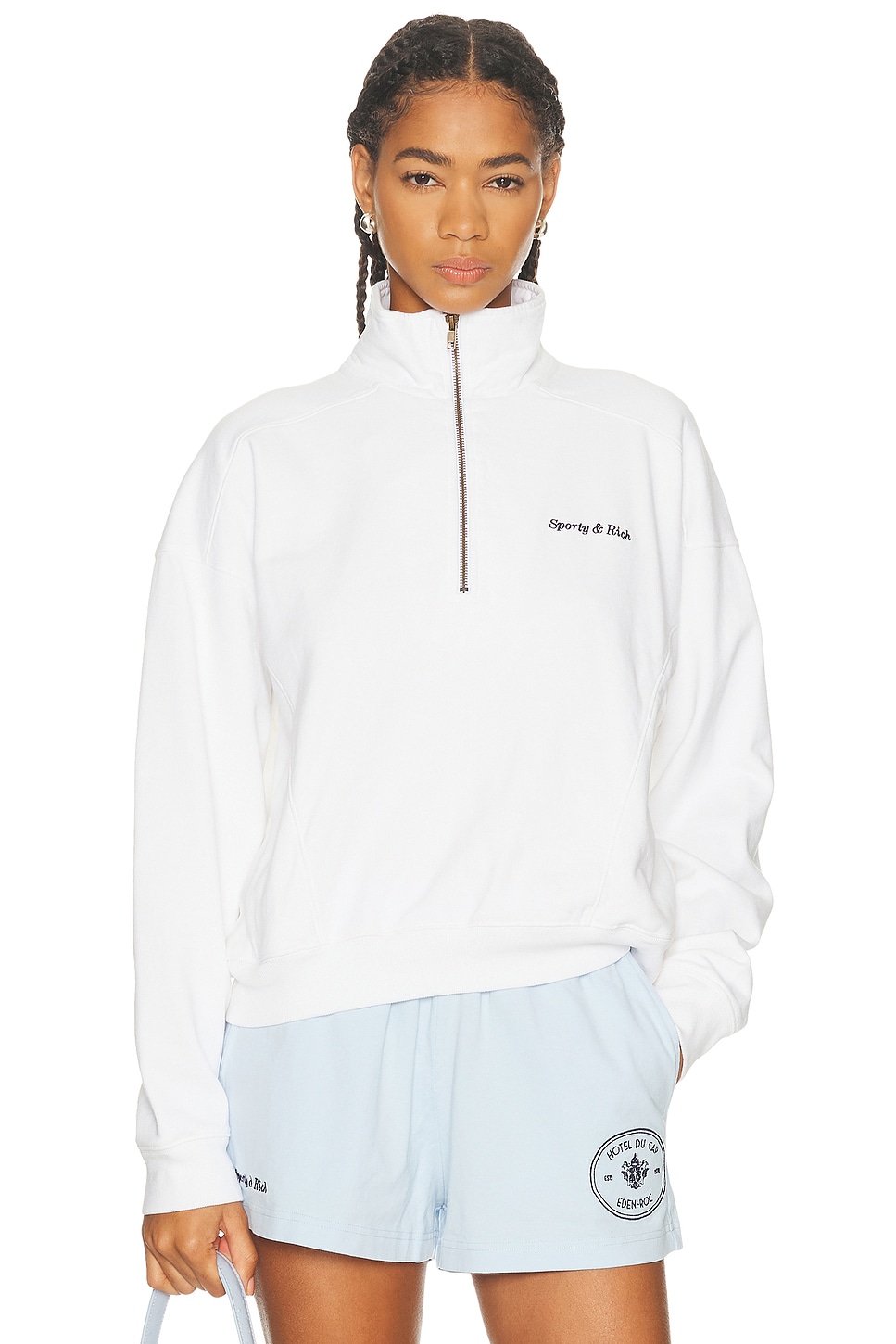 SPORTY & RICH - x Hotel Du Cap Eden Roc Eden Crest Quarter Zip
