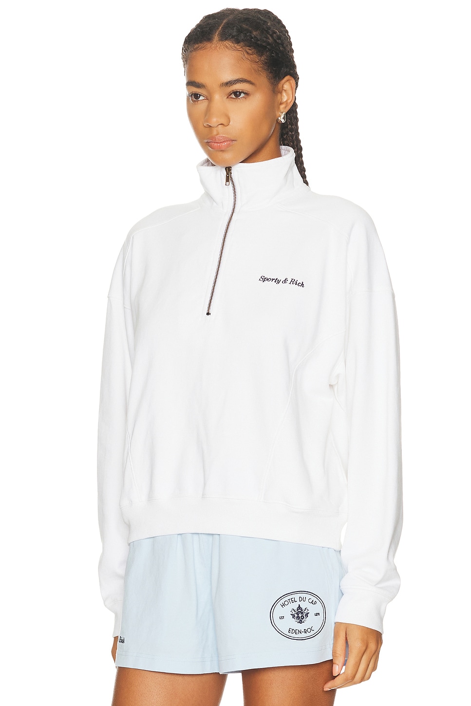 SPORTY & RICH - x Hotel Du Cap Eden Roc Eden Crest Quarter Zip