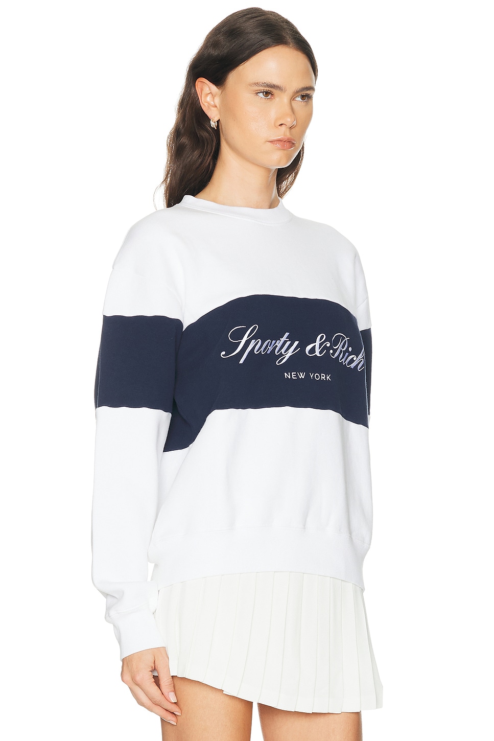 Sporty & Rich Signature Logo Block Crewneck Sweatshirt | Thumbnail 7 Sporty & Rich Signature Logo Block Crewneck Sweatshirt | Thumbnail 7
