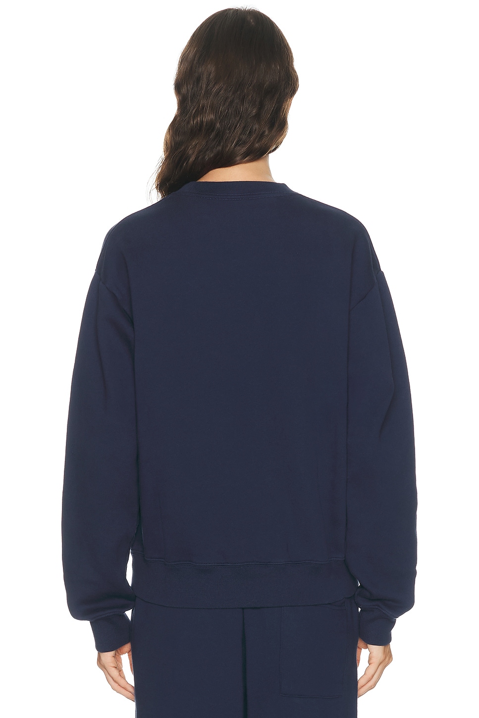 SPORTY & RICH Serif Logo Embroidered Crewneck Sweatshirt
