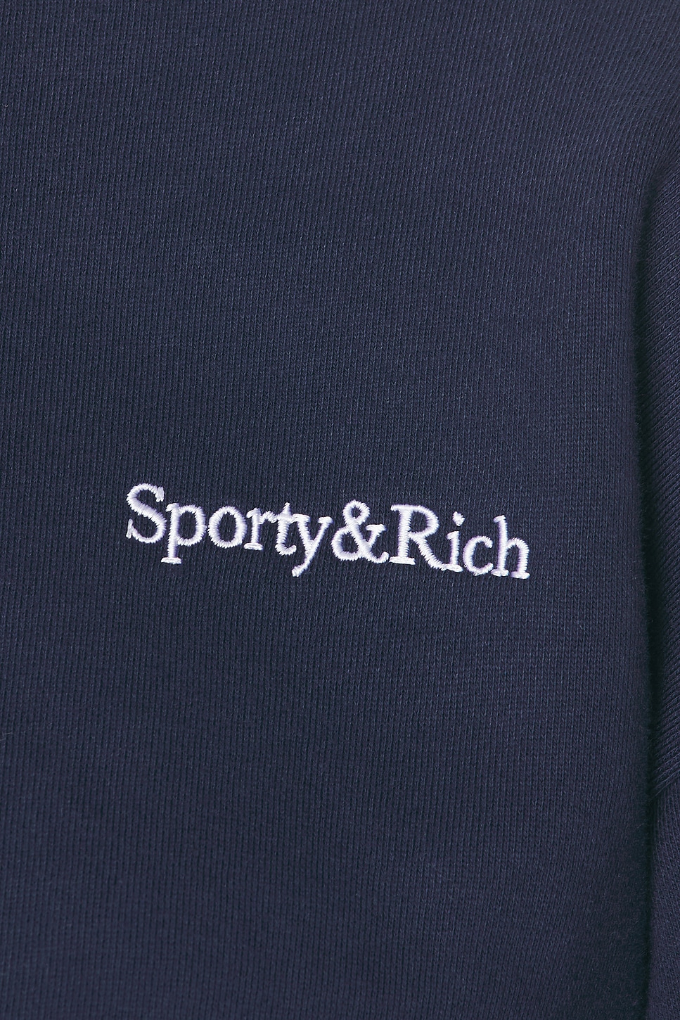 SPORTY & RICH Serif Logo Embroidered Crewneck Sweatshirt