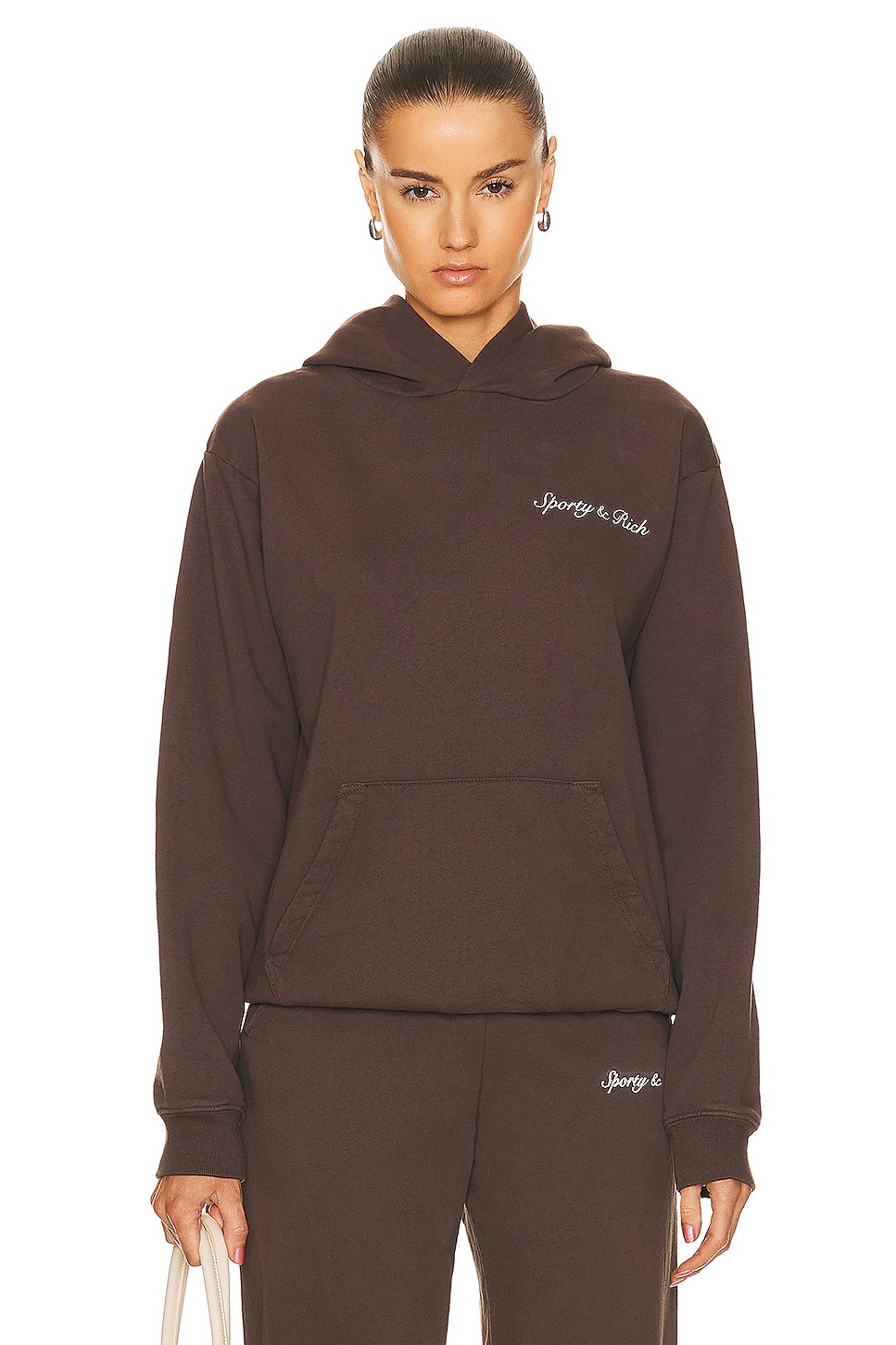 Image 1 of Sporty & Rich Syracuse Hoodie in Chocolate