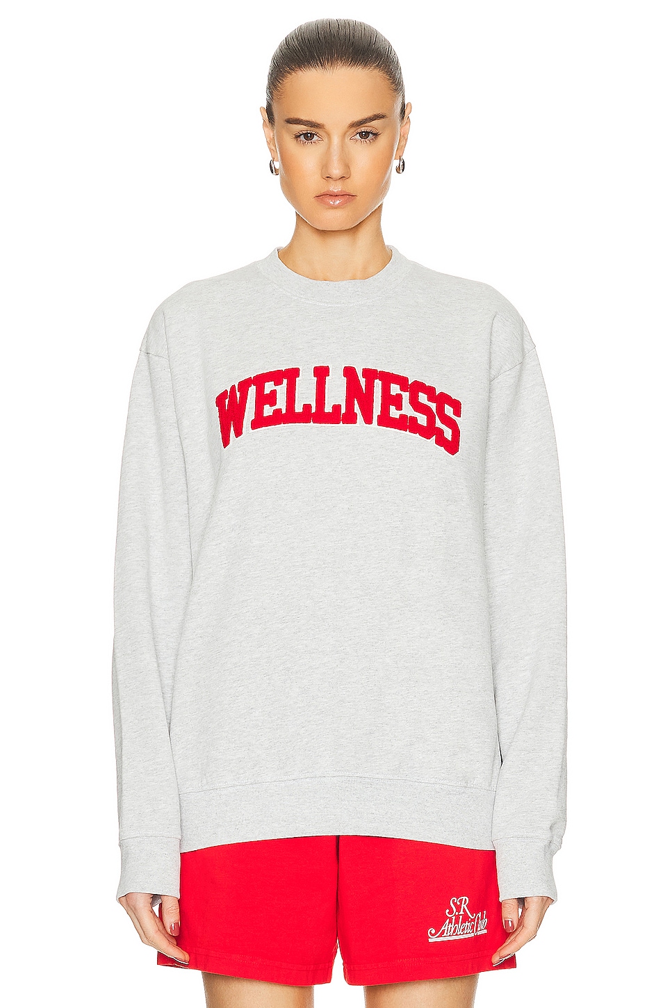 Image 1 of Sporty & Rich Wellness Ivy Boucle Crewneck Sweater in Heather Gray