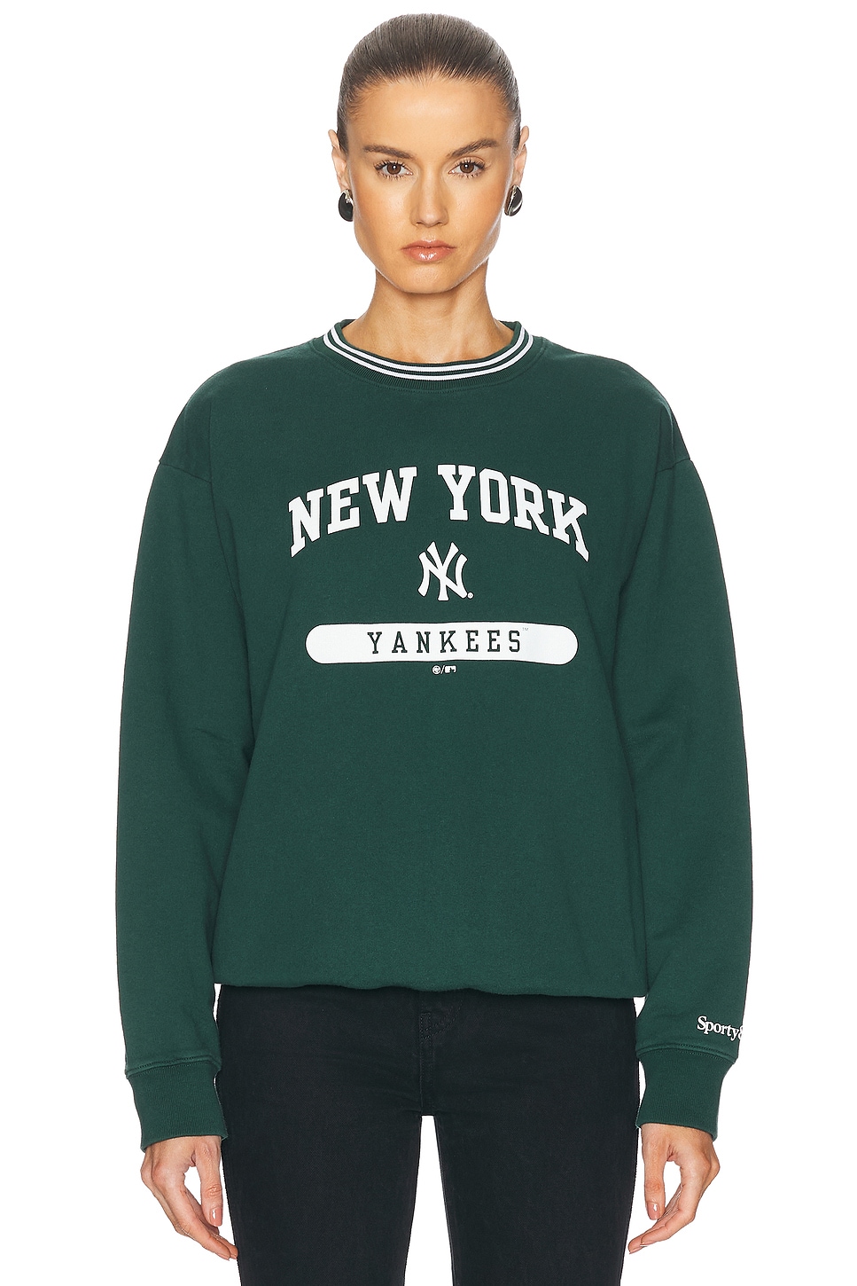 League Crewneck Sweater in Dark Green