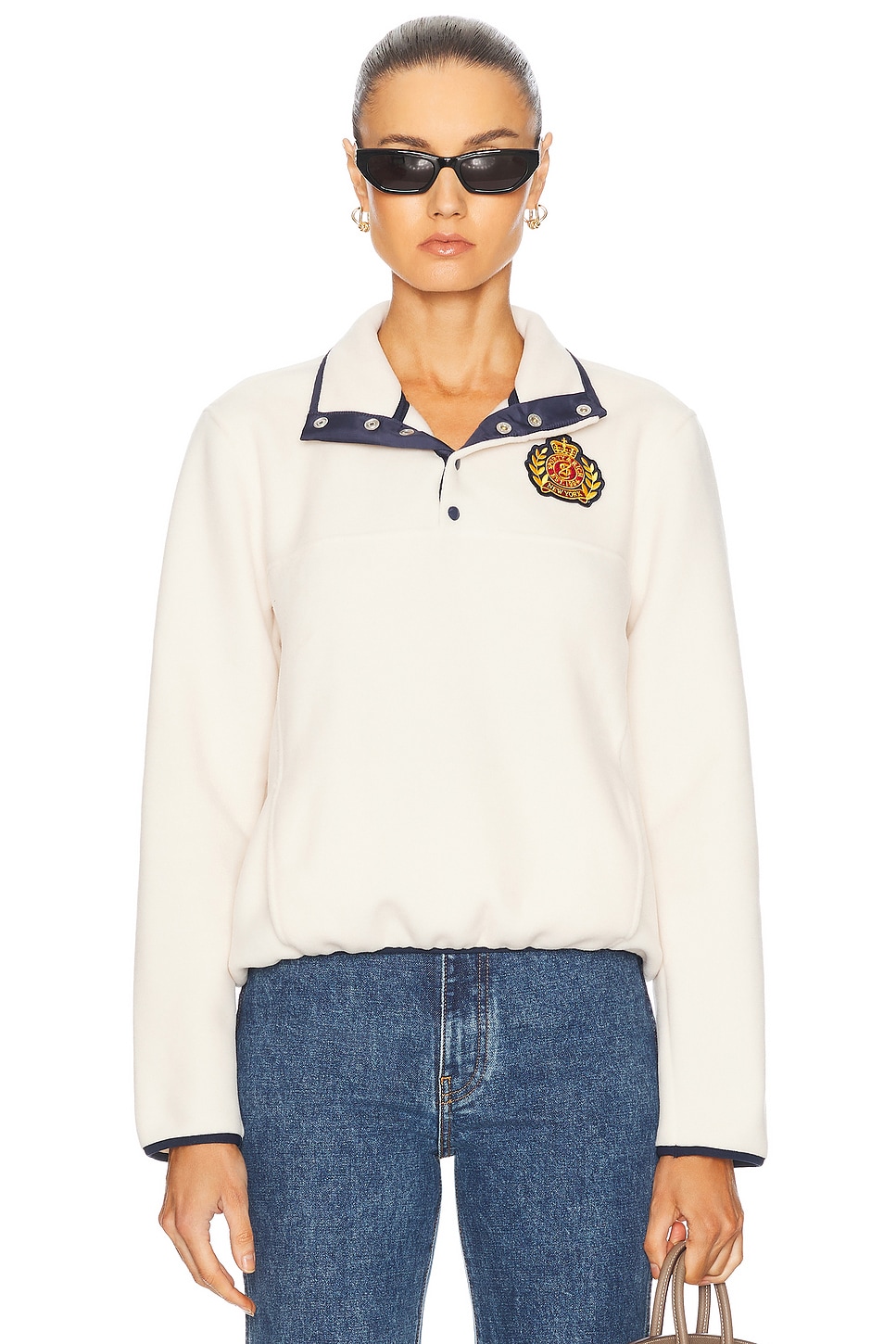 NY Crest Polar Sweatshirt in Cream