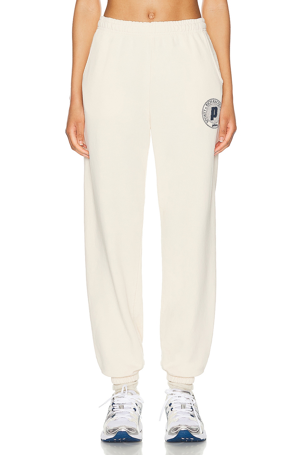 Image 1 of Sporty & Rich Net Sweatpant in Cream & Navy