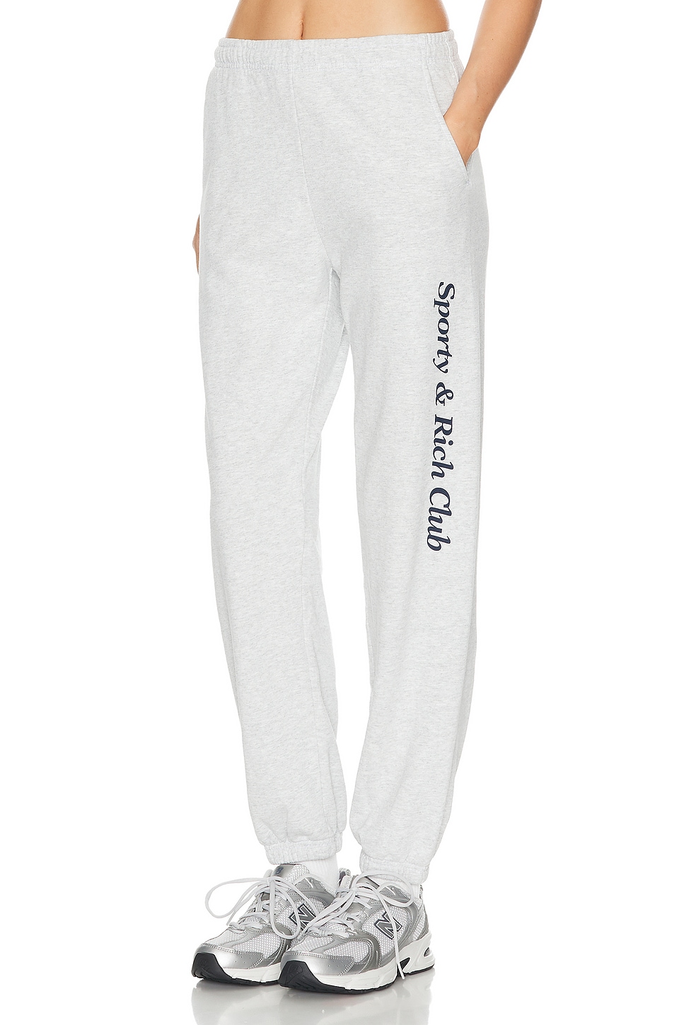 Image 1 of Sporty & Rich Starter Sweatpant in Heather Grey & Navy