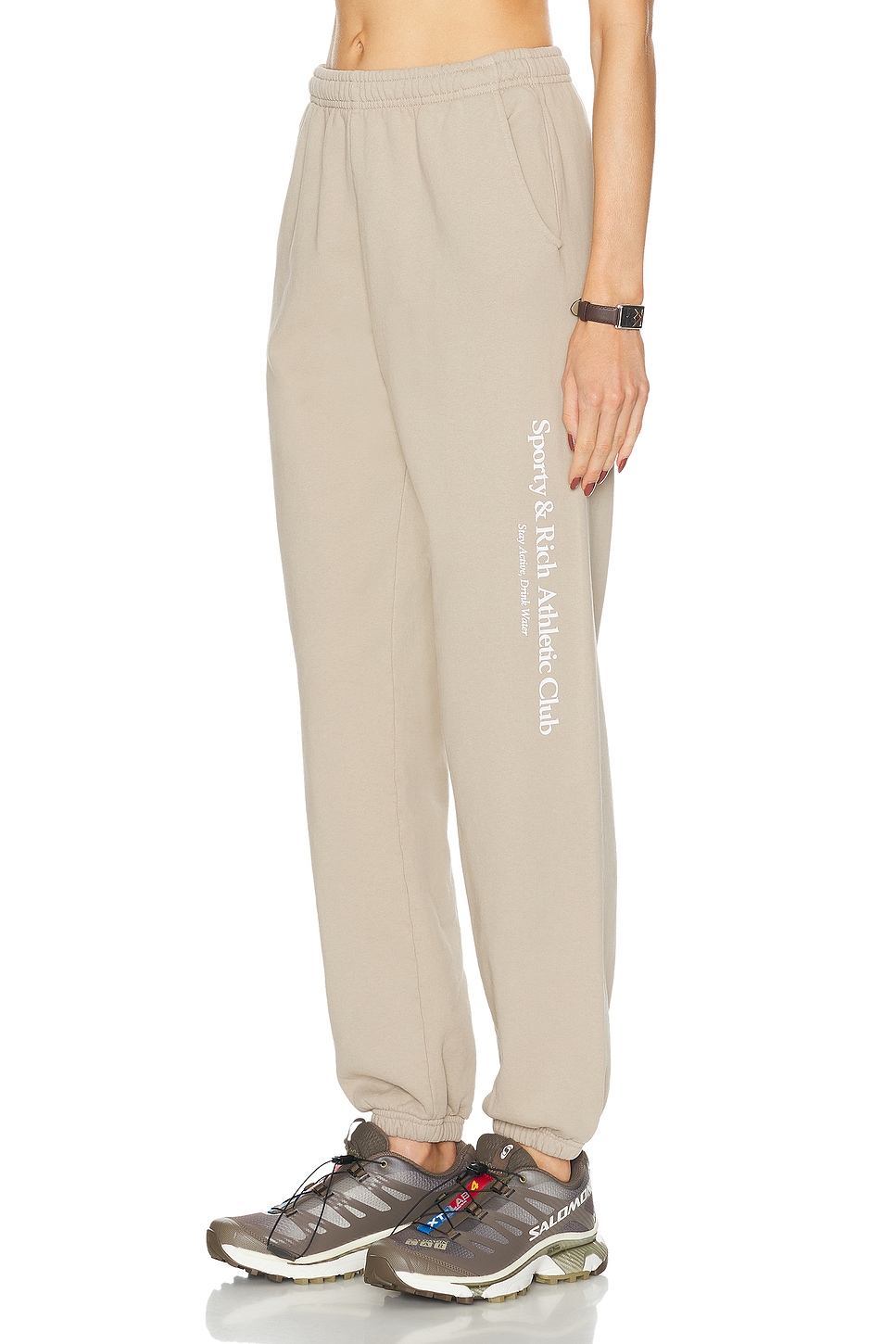 Image 1 of Sporty & Rich Athletic Club Sweatpant in Elephant & White
