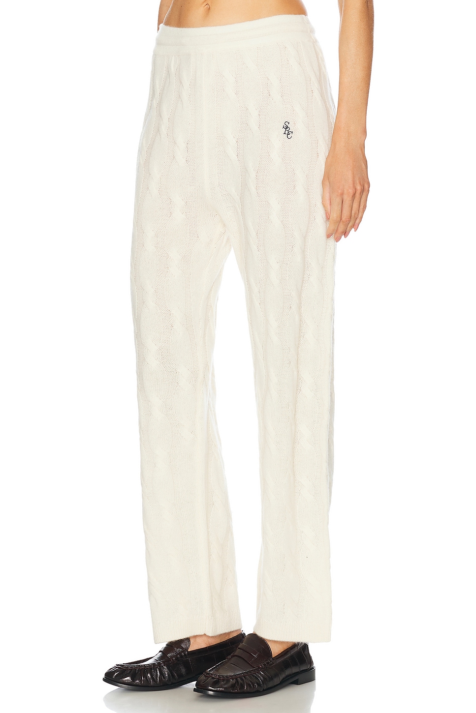Cable Knit Cashmere Trousers - Thumbnail 3