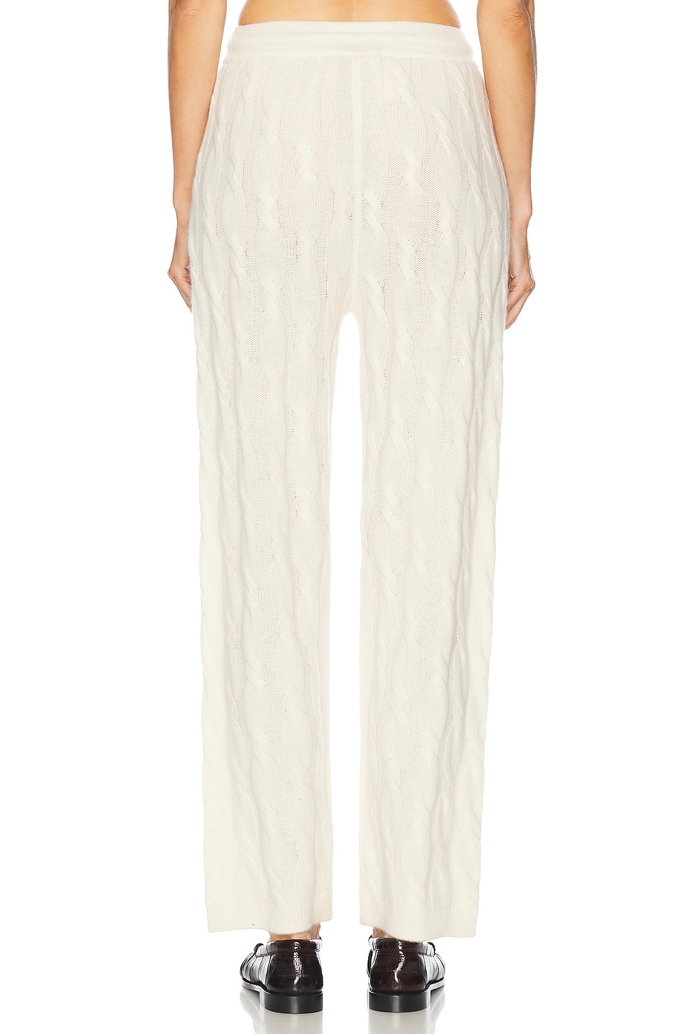 Cable Knit Cashmere Trousers - Thumbnail 4