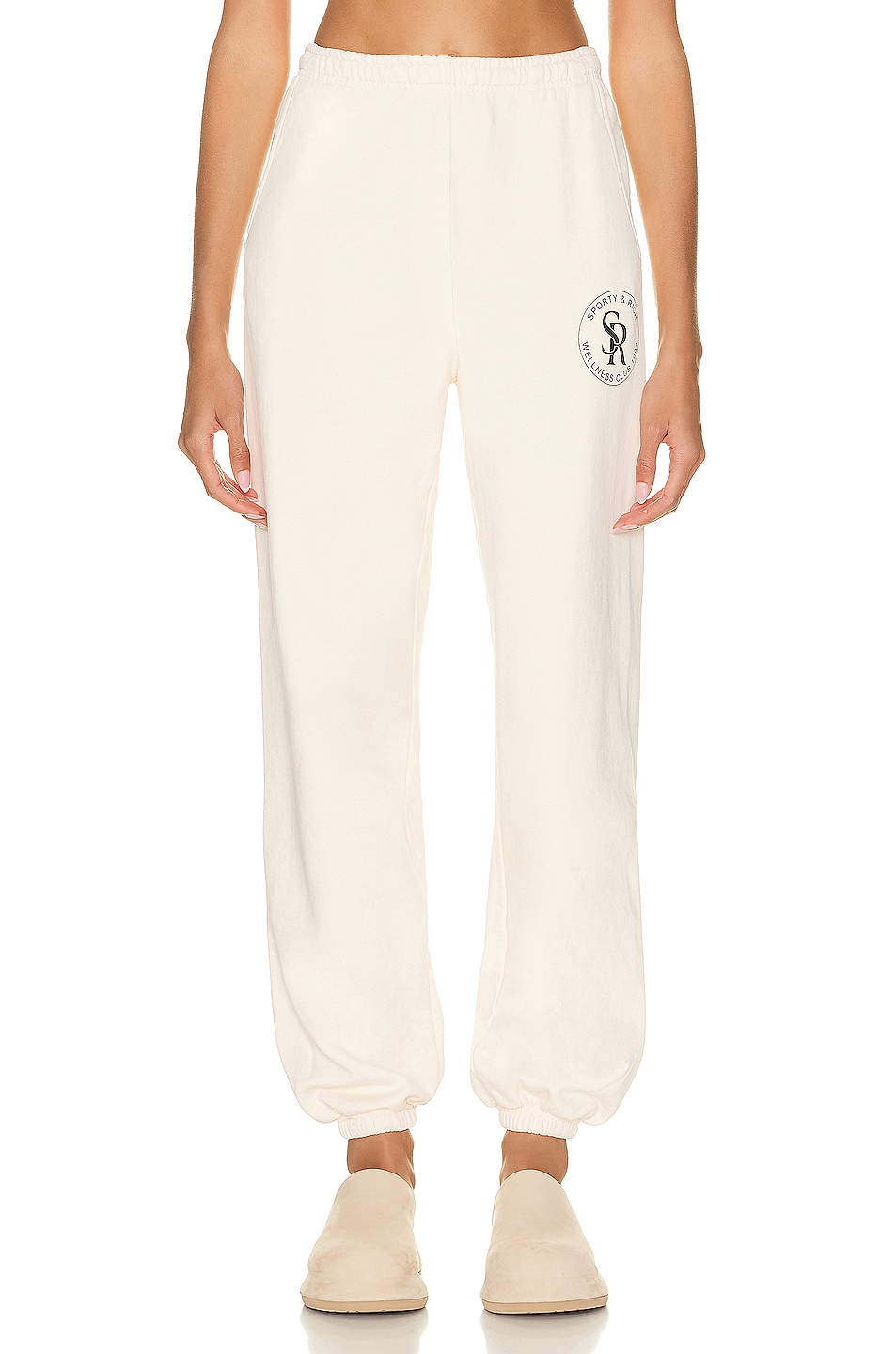 Image 1 of Sporty & Rich S & R Sweatpant in Cream & Black