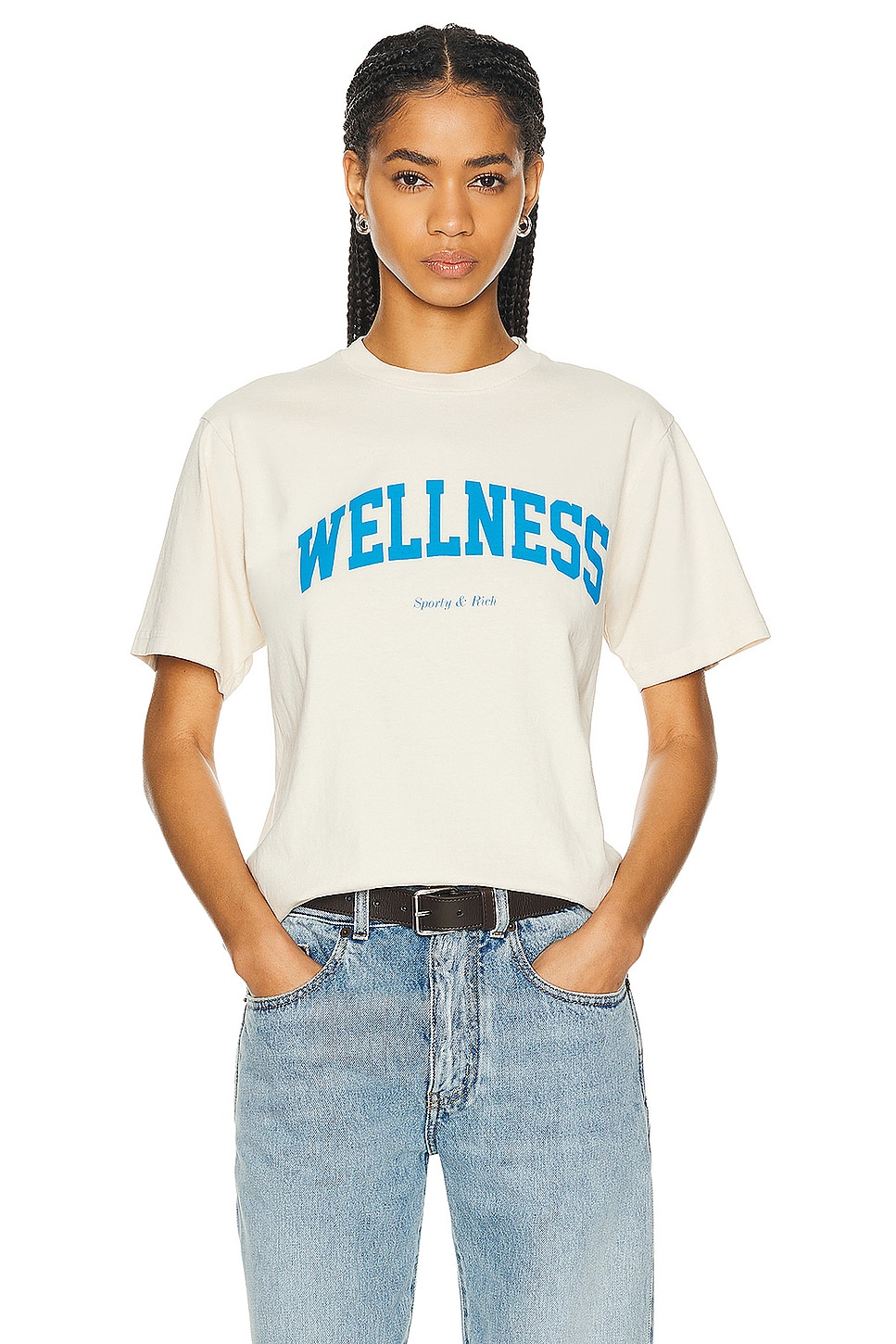 Image 1 of Sporty & Rich Wellness Ivy T-Shirt in Cream