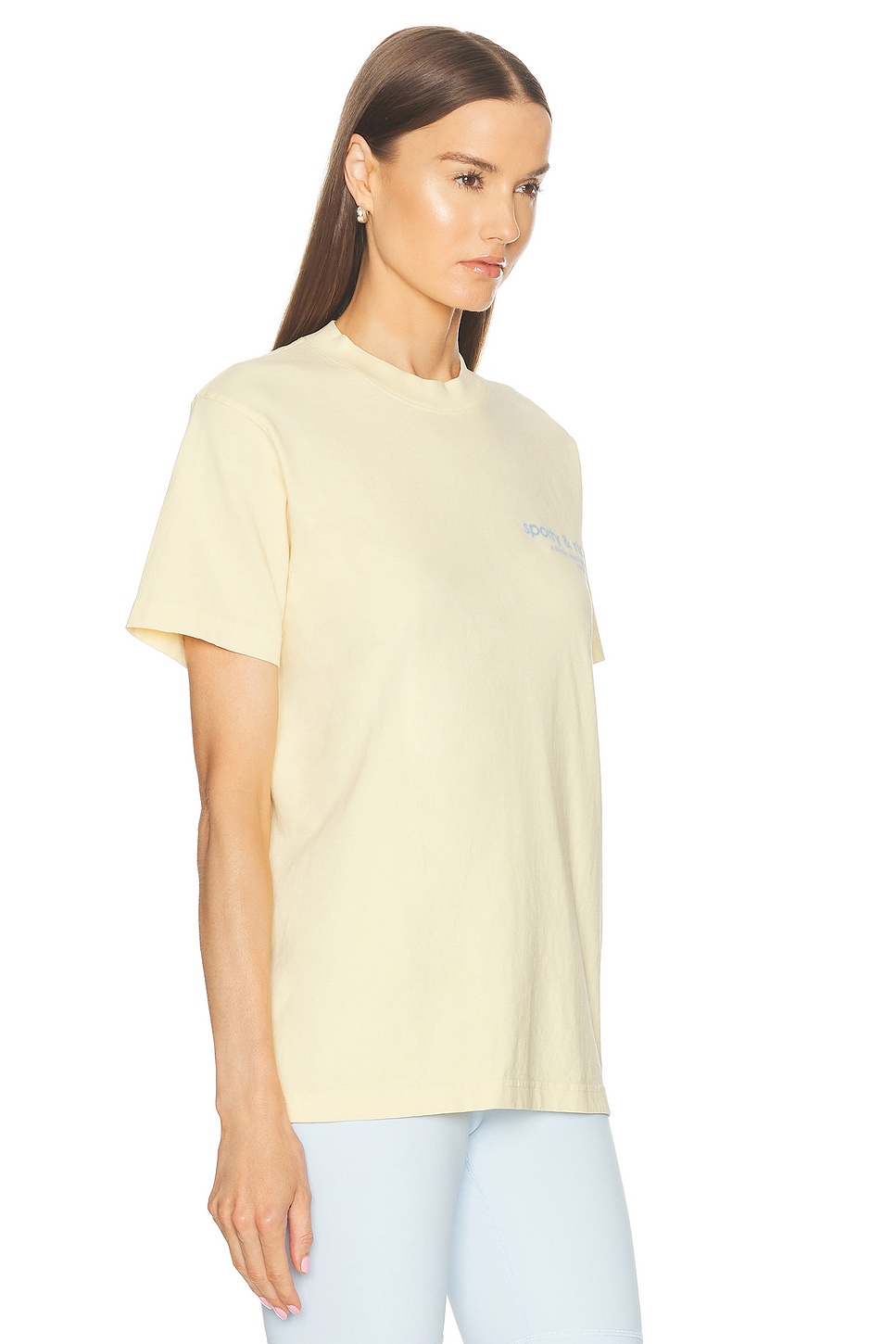 Shop Sporty And Rich Usa Health Club T-shirt In Almond & White