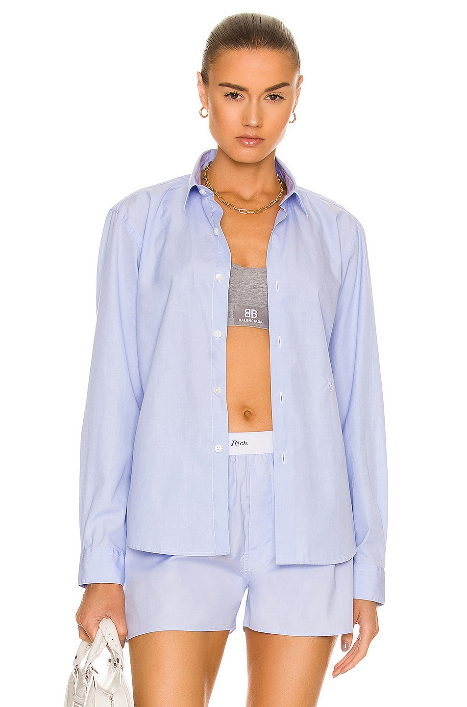 Image 1 of Sporty & Rich Charlie Unisex Shirt in Light Blue