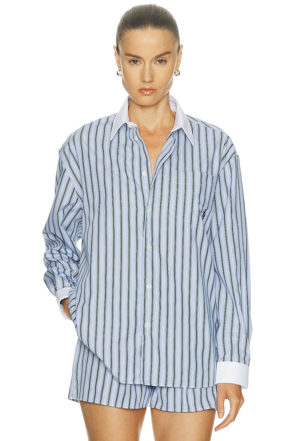 Sporty And Rich Oversized Button Down Top