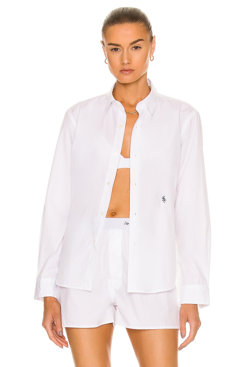 Image 1 of Sporty & Rich Charlie Unisex Shirt in White